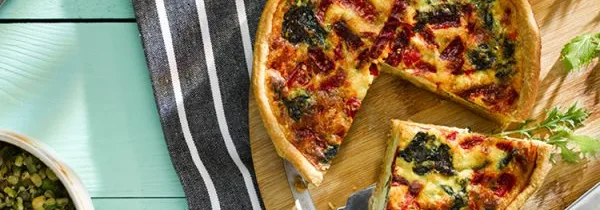 Goats Cheese, Red Pepper & Spinach Quiche